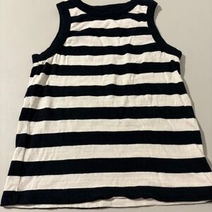 Loft Striped Tank Top XS‎ Black White Sleeveless Casual Knit